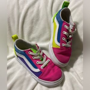 Vans neon toddler shoes size 9
